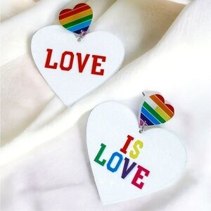 Celebrate Love with "Love is Love" Pride Earrings, Equality, Unity, NEW